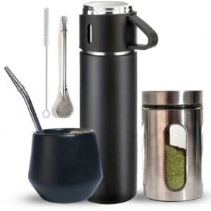Combo de Mate Ceramica Rojo y Termo