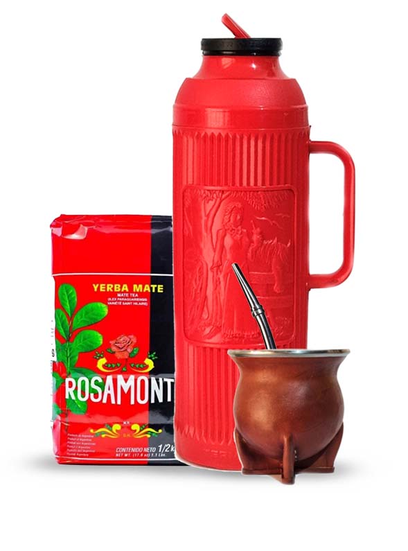 kit termo termolar chimarrita rojo con mate camionero uruguayo cafe mate kaa3