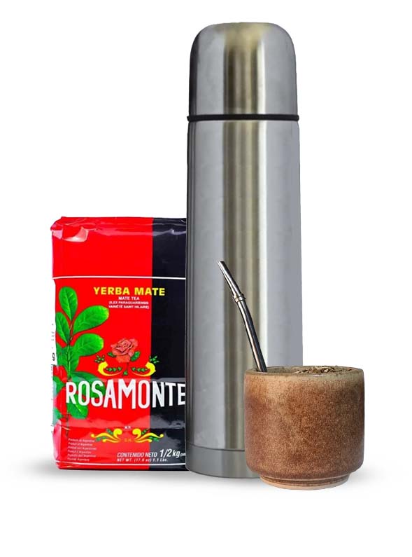 mate de ceramica termo acero inoxidable 500 ml bombilla acero inoxidable