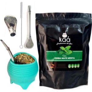 yerba menta mate silicon turquesa