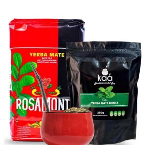 yerba sabor menta yerba rosamonte mate ceramica rojo