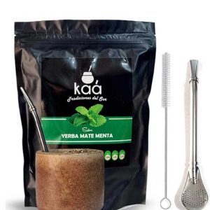 yerba saborizada menta y mate ceramica oscuro